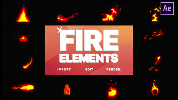 Cartoon Fire Elements | After Effects 1 Cartoon Fire Elements | After Effects