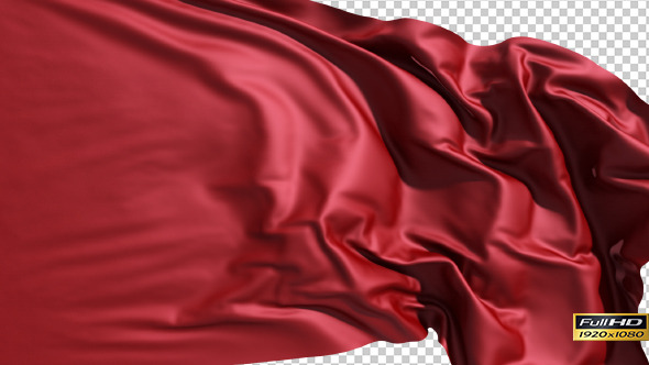 Animación de tela de seda roja - 10