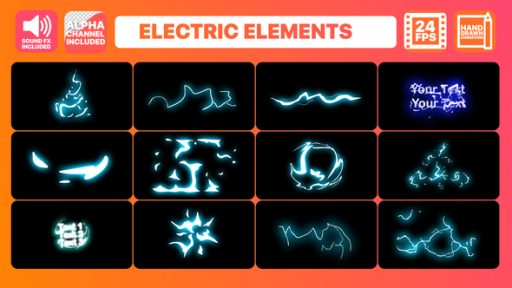 Cartoon Electric Elements And Titles | After Effects