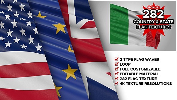 Custom Element 3D Flag 1 Custom Element 3D Flag
