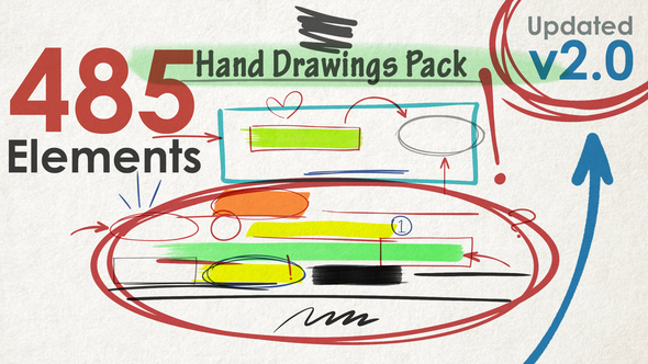 Hand Drawings Pack (485 elements) v2.0 1 Hand Drawings Pack (485 elements) v2.0