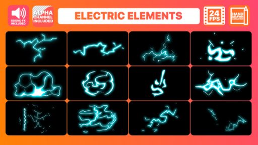 Hand Drawn Electric Elements Pack | After Effects