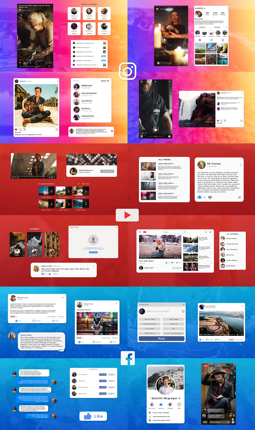 Paquete de elementos de redes sociales - 1