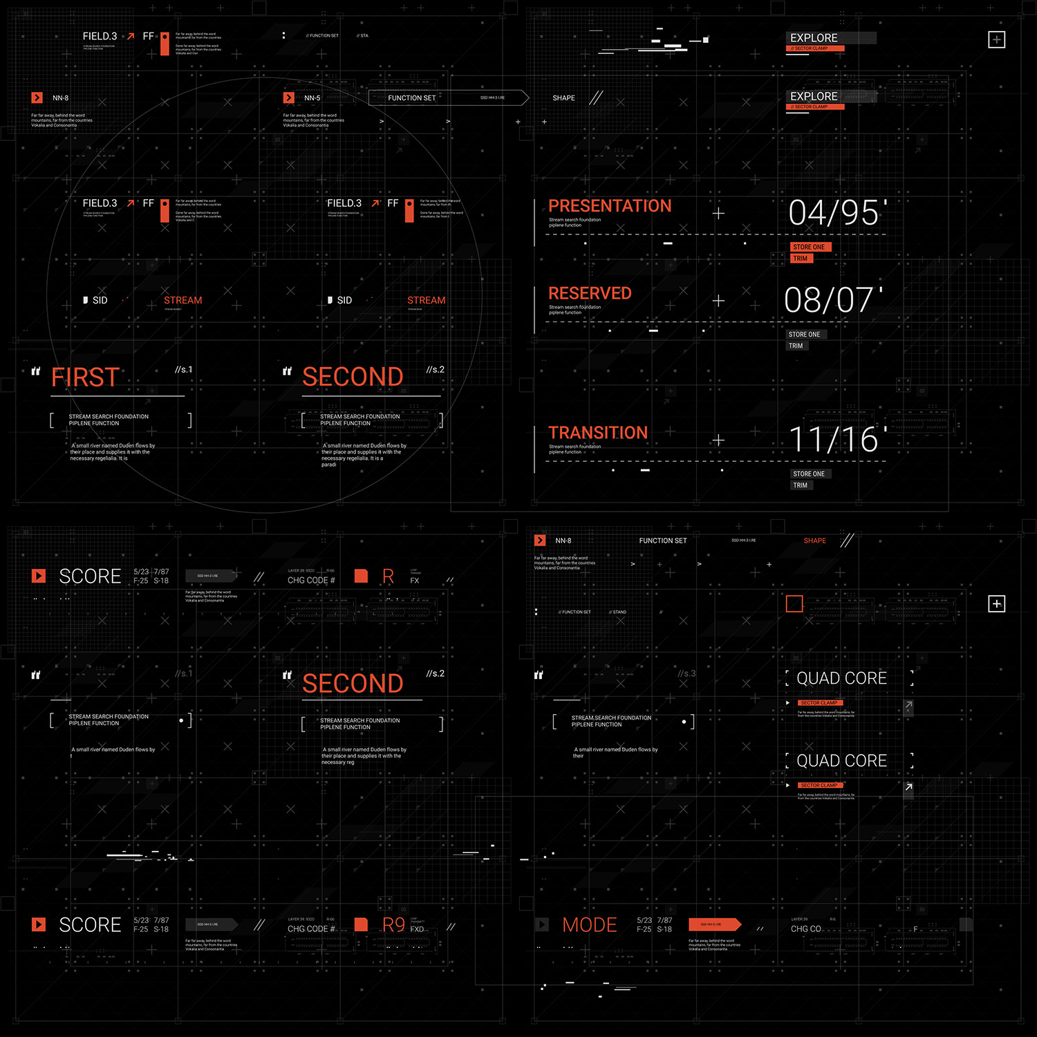 Paquete de gráficos tipográficos de HUD - 9