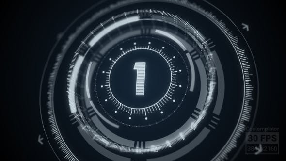 Contador (del 1 al 10) con elementos futuristas de HUD