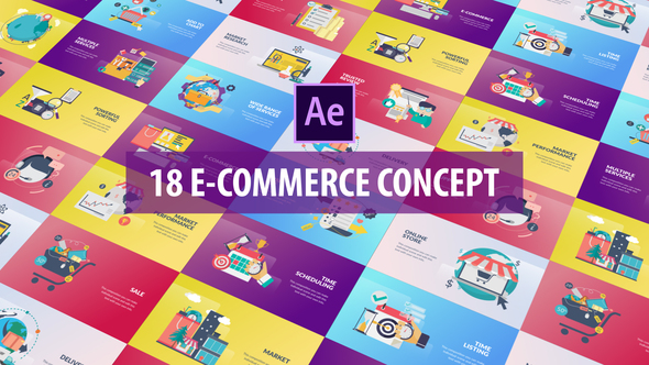 E-Commerce Concept - Flat Animation 1 E-Commerce Concept - Flat Animation