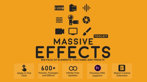 Massive Effects Toolkit Big Pack of Presets Transitions and Footages