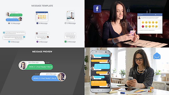 SMS Messages Chat Notify Elements 1 SMS Messages Chat Notify Elements